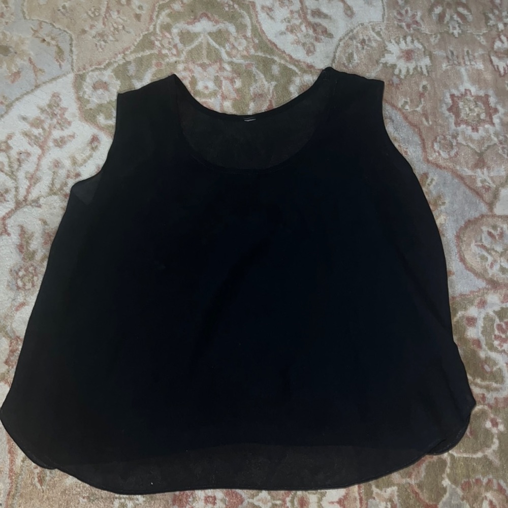 Sheer, black tank top